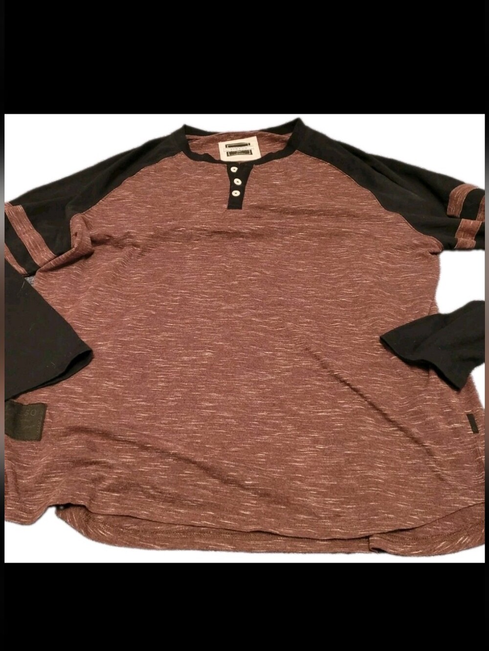 Zimego Men’s XXL Maroon Long Sleeve Henley Shirt Casual Lounge Pullover